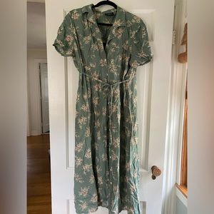 90s Liz Claiborne floral button down maxi dress